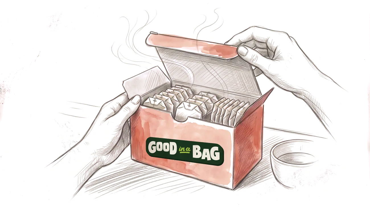 Hands opening the box